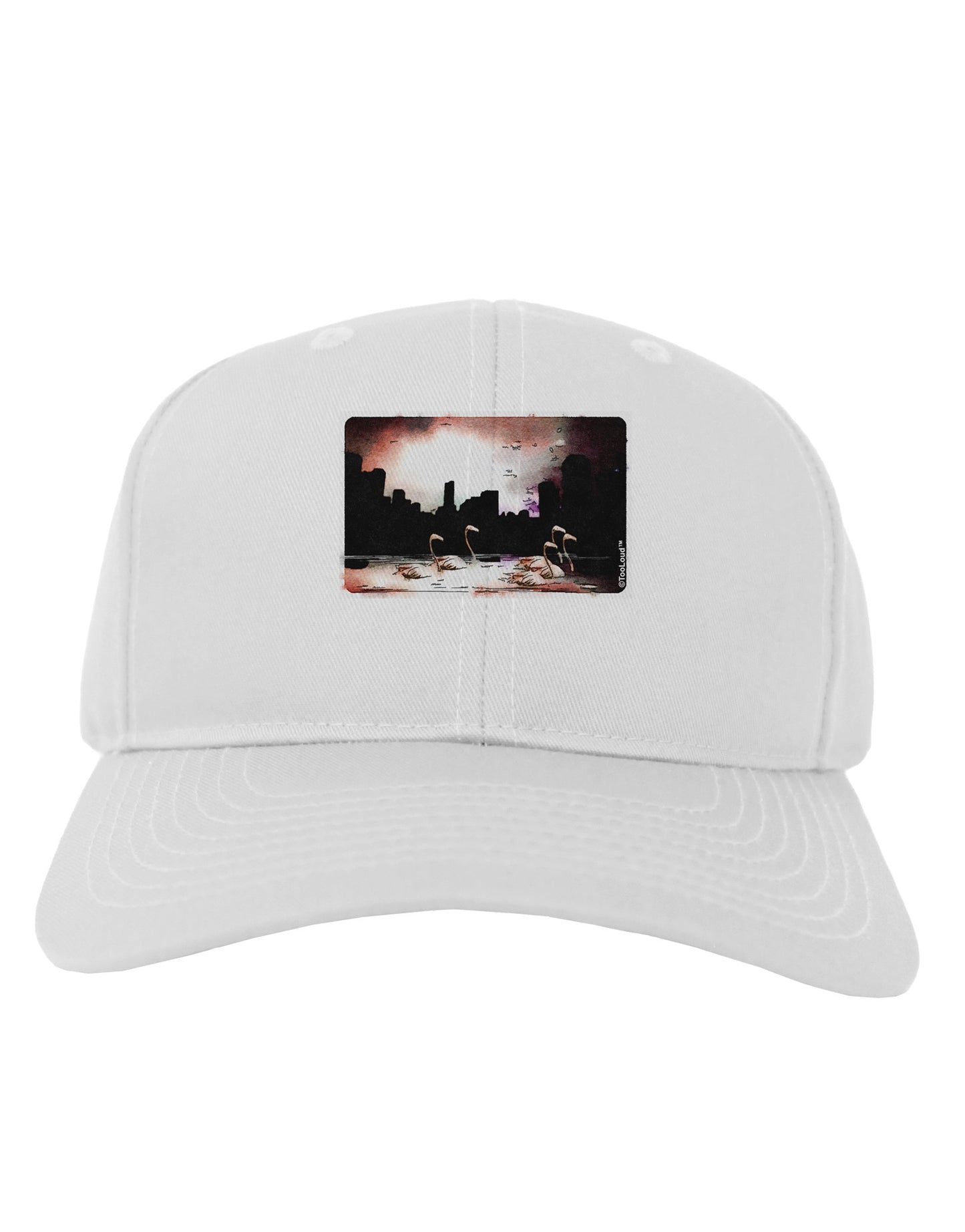 Nighttime Flamingos Adult Baseball Cap Hat-Baseball Cap-TooLoud-White-One Size-Davson Sales
