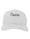 Cancun Mexico - Script Text Adult Baseball Cap Hat-Baseball Cap-TooLoud-White-One Size-Davson Sales