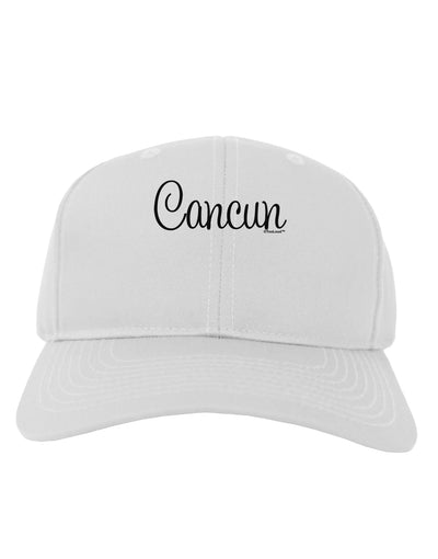 Cancun Mexico - Script Text Adult Baseball Cap Hat-Baseball Cap-TooLoud-White-One Size-Davson Sales