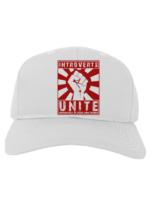 Introverts Unite Funny Adult Baseball Cap Hat by TooLoud-Baseball Cap-TooLoud-White-One Size-Davson Sales