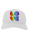 Rainbow LOVE Text Adult Baseball Cap Hat by TooLoud-Baseball Cap-TooLoud-White-One Size-Davson Sales