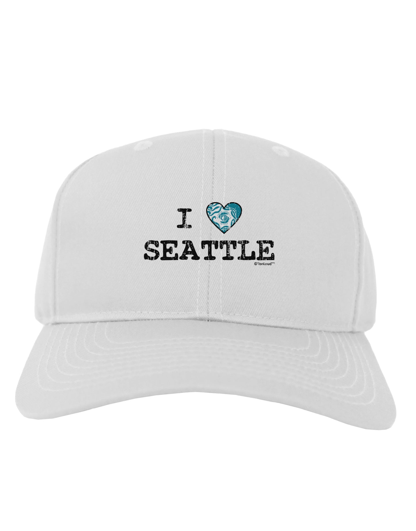 Distressed I Heart Seattle - Heart Flag Adult Baseball Cap Hat by TooLoud-Baseball Cap-TooLoud-White-One Size-Davson Sales