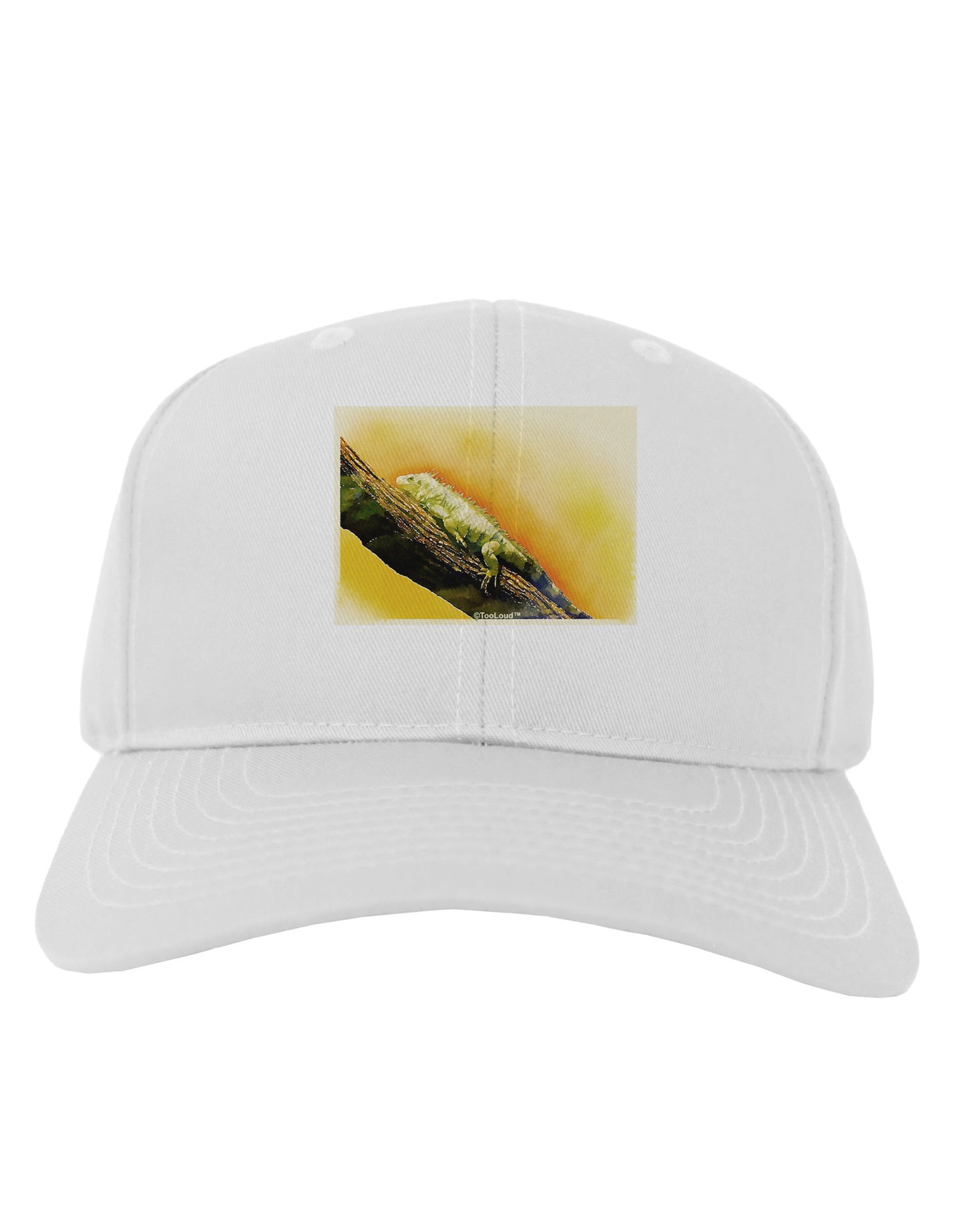 Iguana Watercolor Adult Baseball Cap Hat-Baseball Cap-TooLoud-White-One Size-Davson Sales