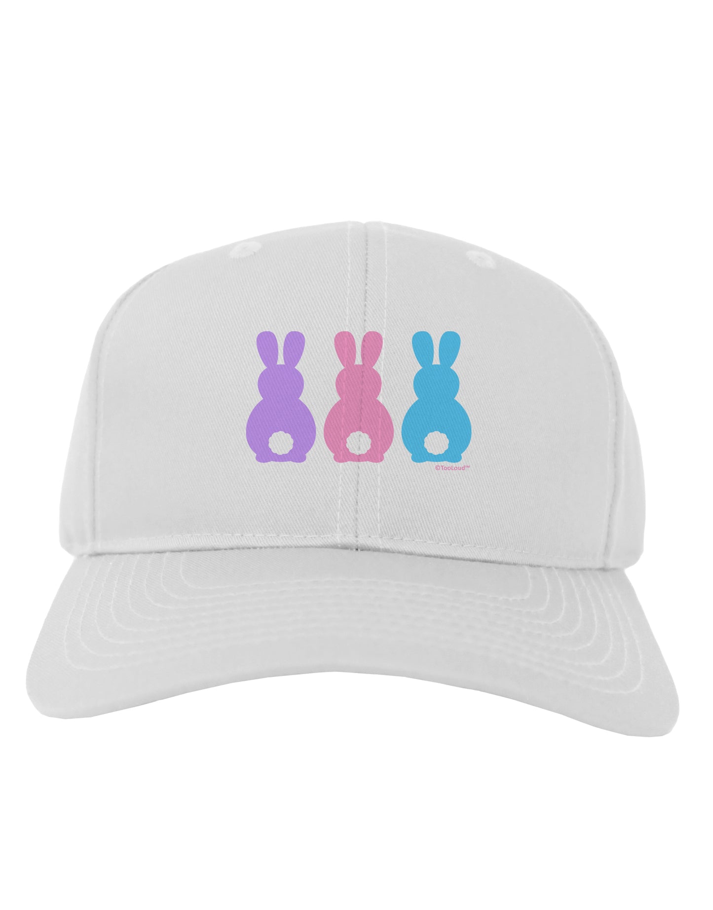 Three Easter Bunnies - Pastels Adult Baseball Cap Hat by TooLoud-Baseball Cap-TooLoud-White-One Size-Davson Sales