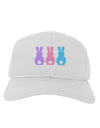 Three Easter Bunnies - Pastels Adult Baseball Cap Hat by TooLoud-Baseball Cap-TooLoud-White-One Size-Davson Sales