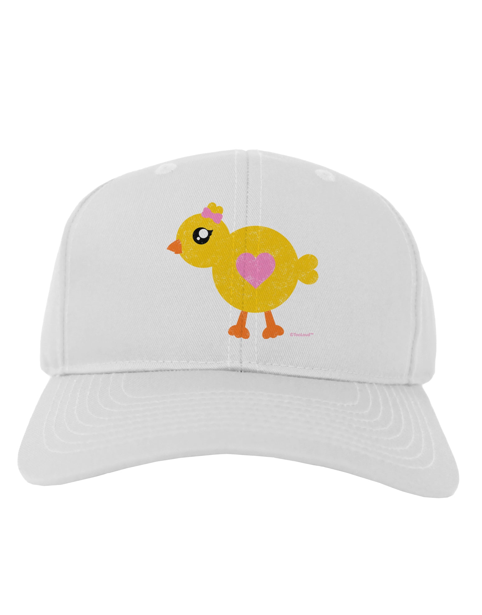 Cute Chick with Bow - Crayon Style Drawing Adult Baseball Cap Hat by TooLoud-Baseball Cap-TooLoud-White-One Size-Davson Sales