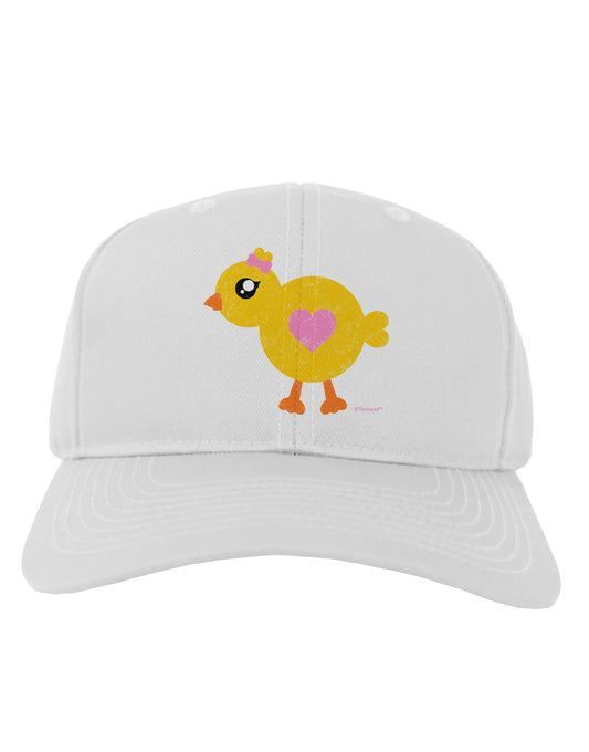 Cute Chick with Bow - Crayon Style Drawing Adult Baseball Cap Hat by TooLoud-Baseball Cap-TooLoud-White-One Size-Davson Sales