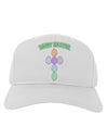 Happy Easter Egg Cross Faux Applique Adult Baseball Cap Hat-Baseball Cap-TooLoud-White-One Size-Davson Sales