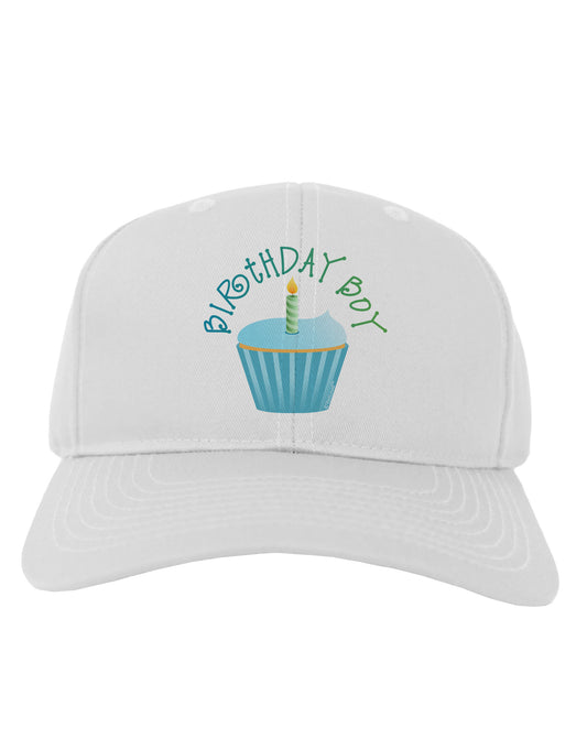 Birthday Boy - Candle Cupcake Adult Baseball Cap Hat by TooLoud-Baseball Cap-TooLoud-White-One Size-Davson Sales