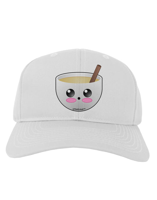 Cute Egg Nog Design - Adult Baseball Cap Hat by TooLoud-Baseball Cap-TooLoud-White-One Size-Davson Sales