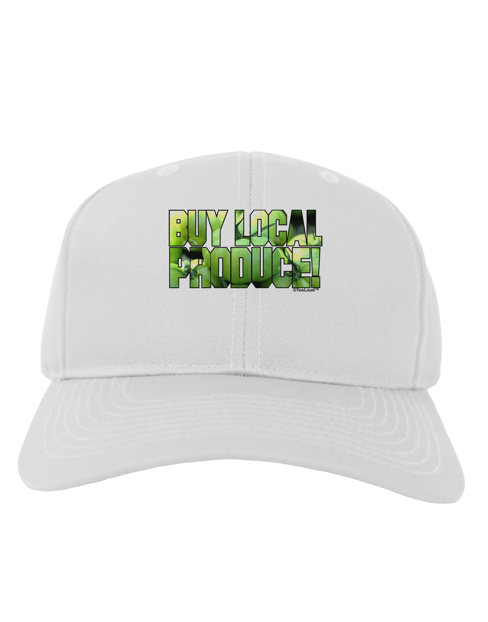 Buy Local - Green Tomatoes Text Adult Baseball Cap Hat-Baseball Cap-TooLoud-White-One Size-Davson Sales