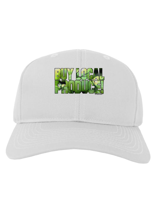Buy Local - Green Tomatoes Text Adult Baseball Cap Hat-Baseball Cap-TooLoud-White-One Size-Davson Sales