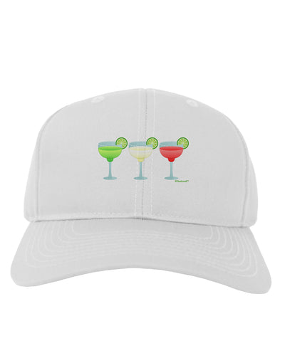 Margaritas - Mexican Flag Colors - Cinco de Mayo Adult Baseball Cap Hat by TooLoud-Baseball Cap-TooLoud-White-One Size-Davson Sales