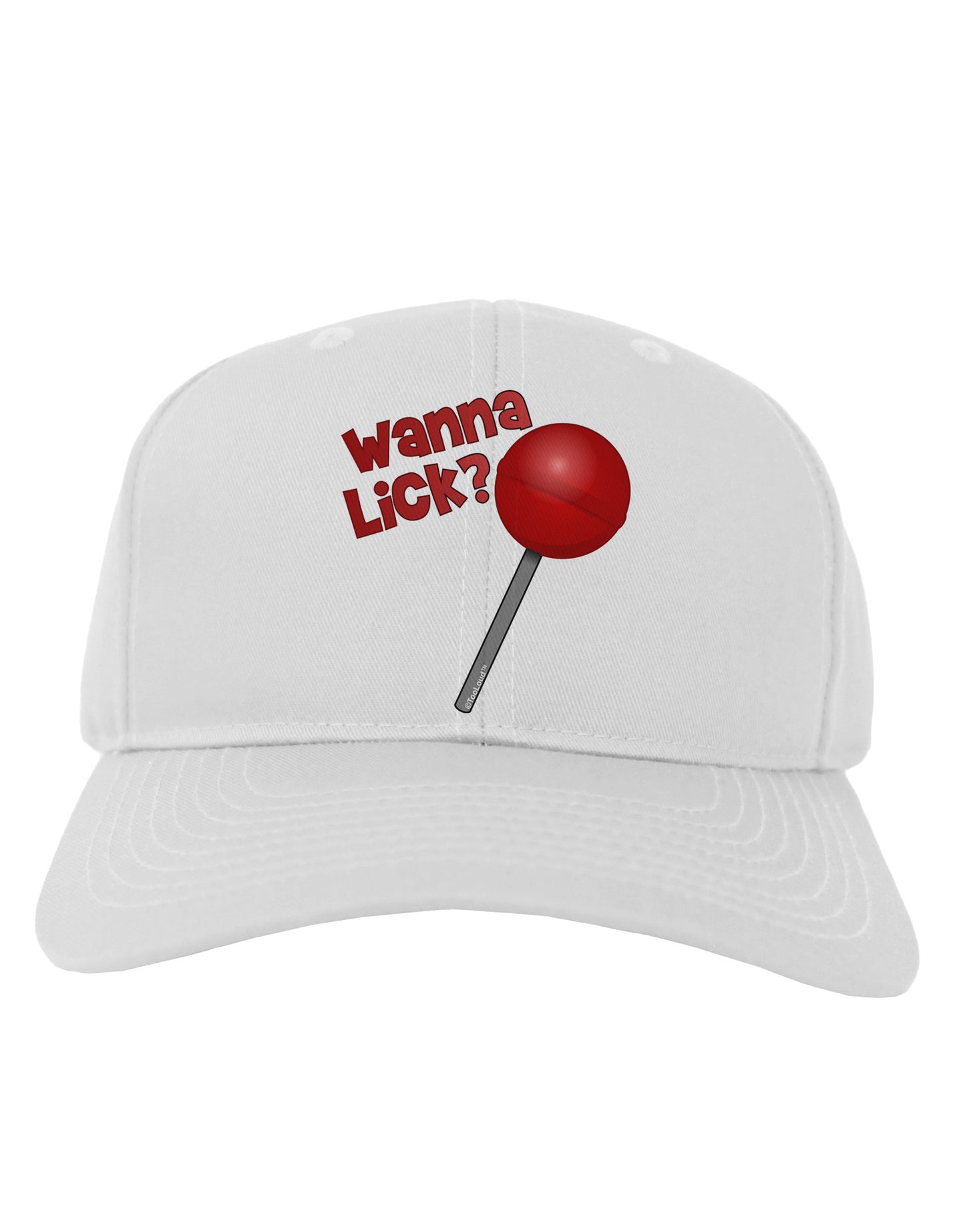 TooLoud Wanna Lick Lollipop Adult Baseball Cap Hat-Baseball Cap-TooLoud-White-One Size-Davson Sales