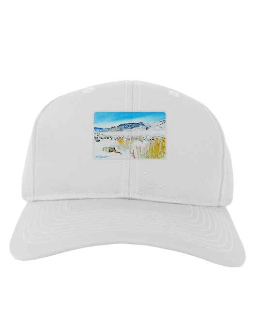 CO Snow Scene Watercolor Adult Baseball Cap Hat-Baseball Cap-TooLoud-White-One Size-Davson Sales
