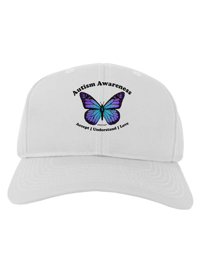 Autism Awareness - Puzzle Piece Butterfly Adult Baseball Cap Hat-Baseball Cap-TooLoud-White-One Size-Davson Sales