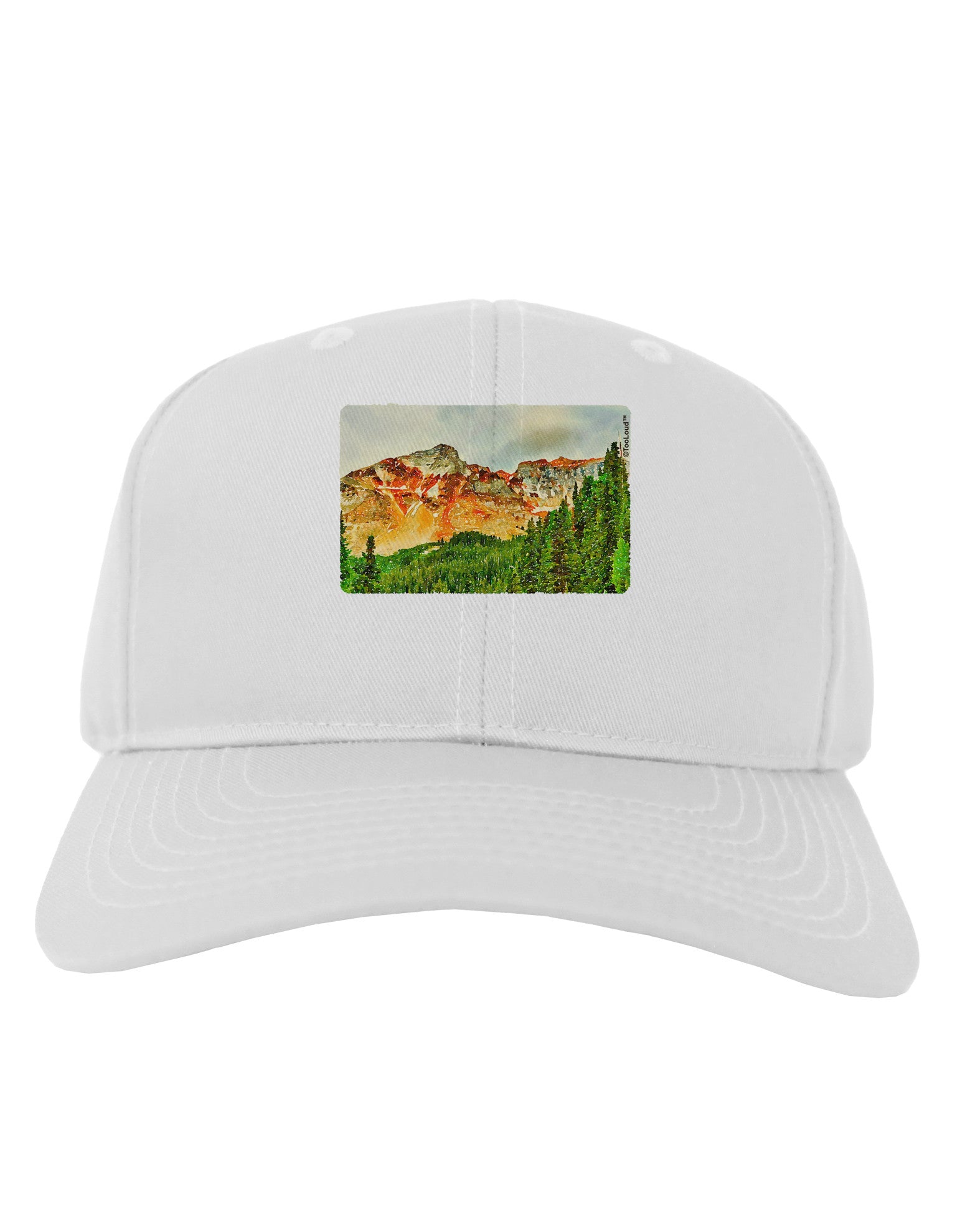 Colorado Forrest Watercolor Adult Baseball Cap Hat-Baseball Cap-TooLoud-White-One Size-Davson Sales