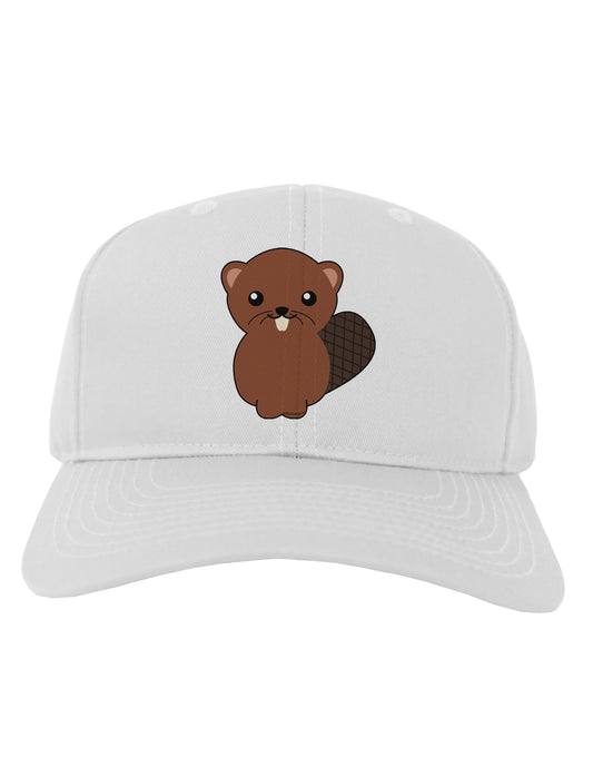 Cute Beaver Adult Baseball Cap Hat-Baseball Cap-TooLoud-White-One Size-Davson Sales