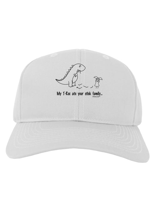 My T-Rex Ate Your Stick Family - Line Adult Baseball Cap Hat by TooLoud-Baseball Cap-TooLoud-White-One Size-Davson Sales