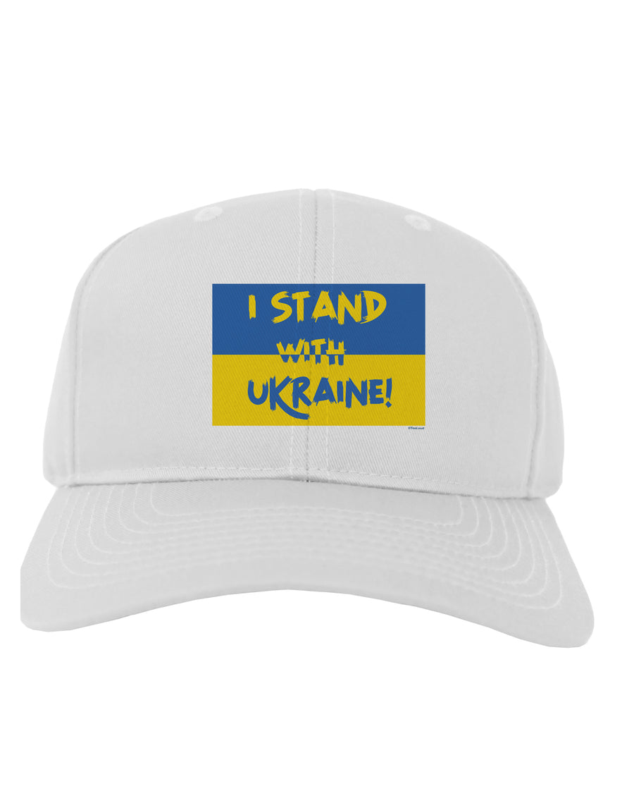 I stand with Ukraine Flag Adult Baseball Cap Hat White Tooloud