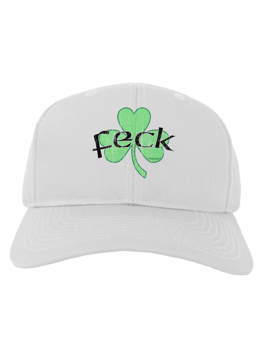 Feck - Clover Distressed Design Adult Baseball Cap Hat by TooLoud-Baseball Cap-TooLoud-White-One Size-Davson Sales