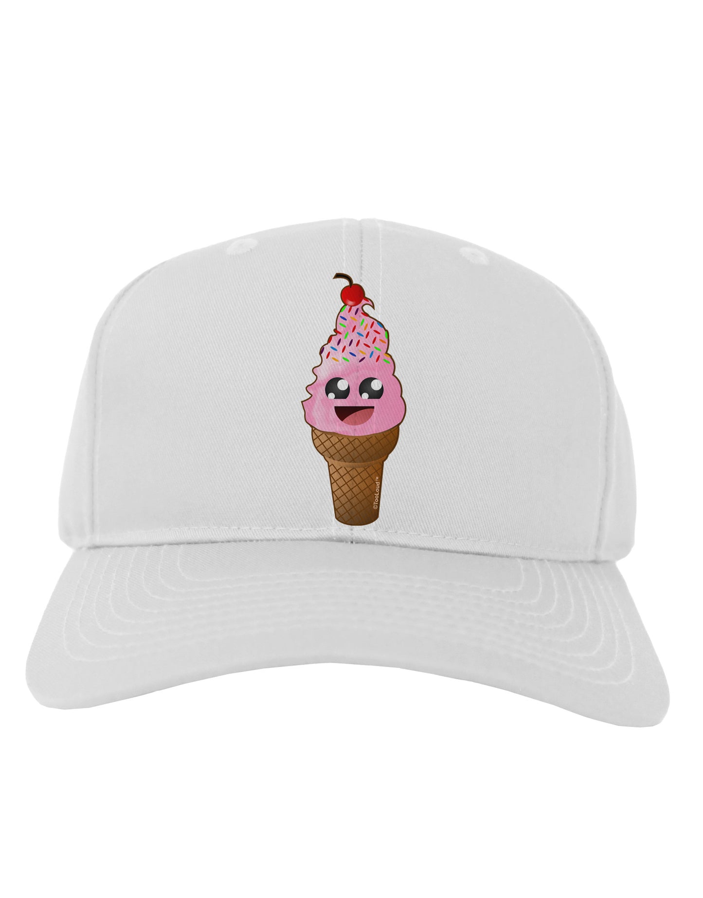 Cute Ice Cream Cone Adult Baseball Cap Hat-Baseball Cap-TooLoud-White-One Size-Davson Sales