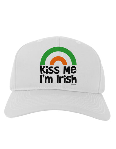 Irish Flag Rainbow - Kiss Me I'm Irish Adult Baseball Cap Hat by TooLoud-Baseball Cap-TooLoud-White-One Size-Davson Sales