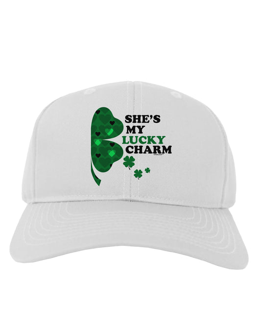 She's My Lucky Charm - Right Adult Baseball Cap Hat-Baseball Cap-TooLoud-White-One Size-Davson Sales
