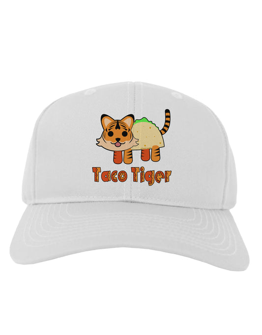 Cute Taco Tiger Text Adult Baseball Cap Hat-Baseball Cap-TooLoud-White-One Size-Davson Sales