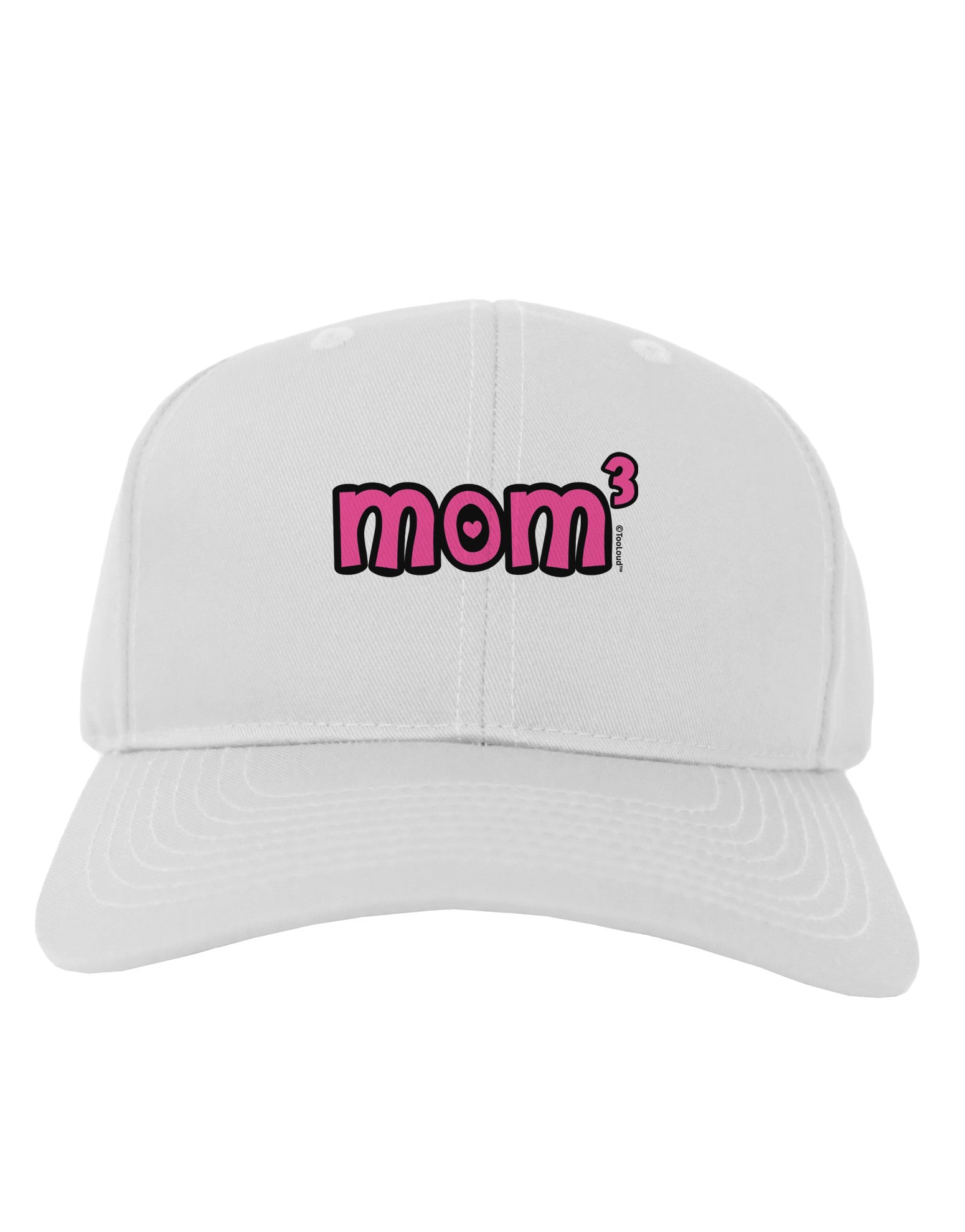 Mom Cubed - Cute Mom of Three Design Adult Baseball Cap Hat by TooLoud-Baseball Cap-TooLoud-White-One Size-Davson Sales