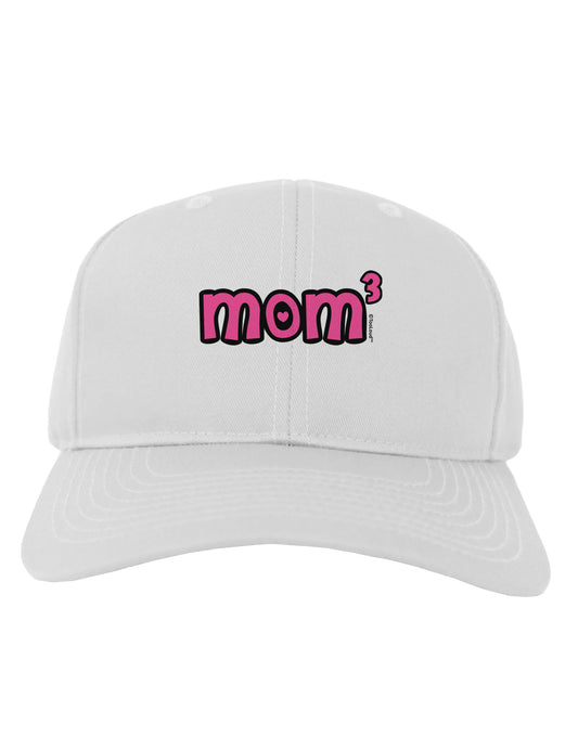 Mom Cubed - Cute Mom of Three Design Adult Baseball Cap Hat by TooLoud-Baseball Cap-TooLoud-White-One Size-Davson Sales