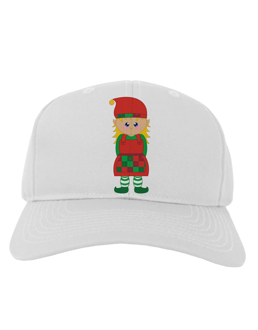 Cute Christmas Elf Girl Adult Baseball Cap Hat-Baseball Cap-TooLoud-White-One Size-Davson Sales