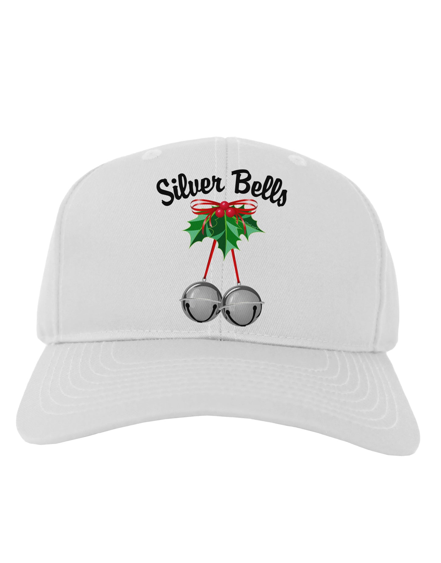 Silver Bells Adult Baseball Cap Hat by-Baseball Cap-TooLoud-White-One Size-Davson Sales