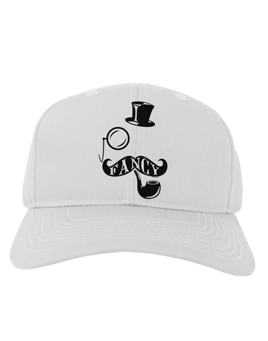 Fancy Tophat Mustache Pipe and Monocle Adult Baseball Cap Hat-Baseball Cap-TooLoud-White-One Size-Davson Sales