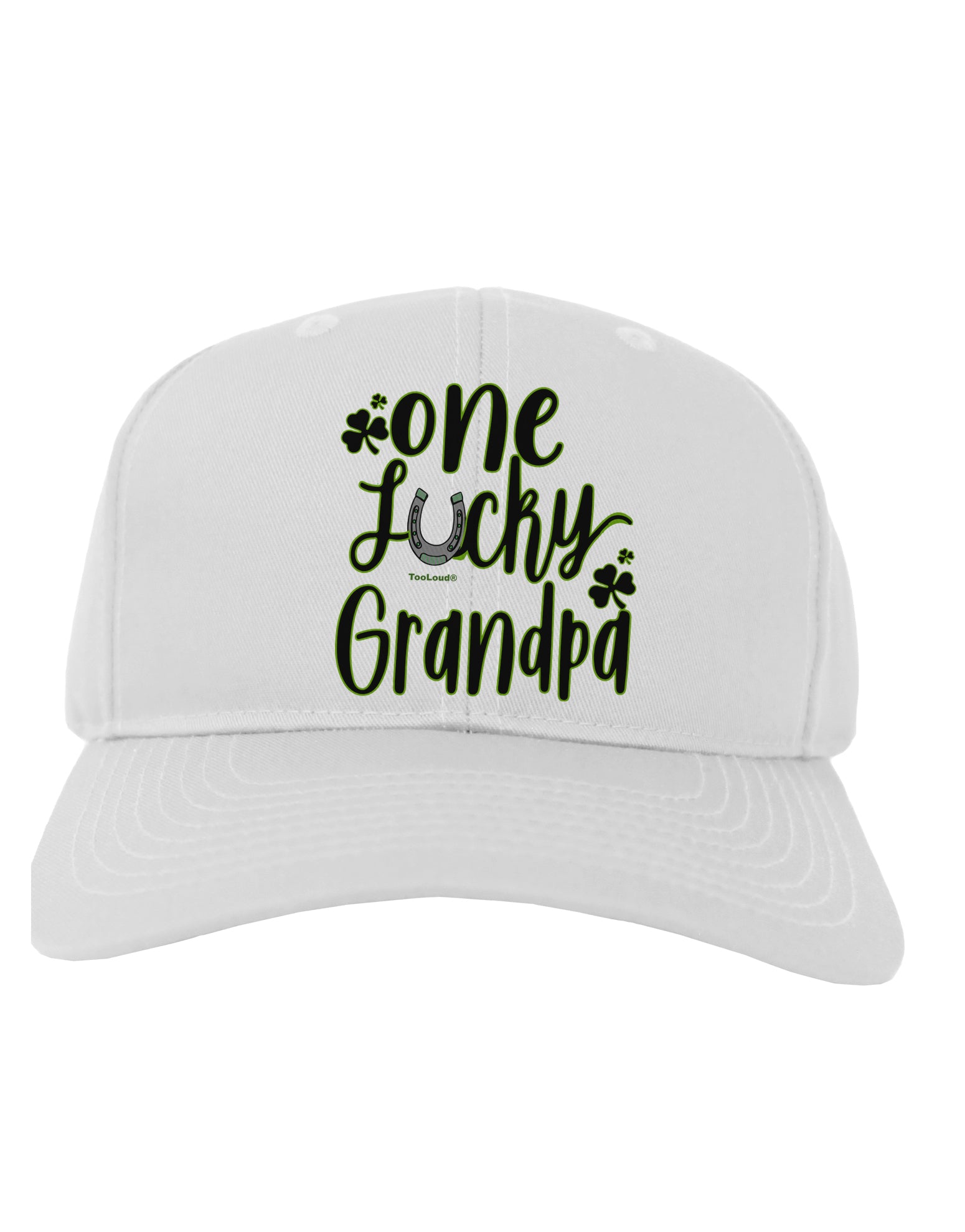One Lucky Grandpa Shamrock Adult Baseball Cap Hat-Baseball Cap-TooLoud-White-One-Size-Fits-Most-Davson Sales