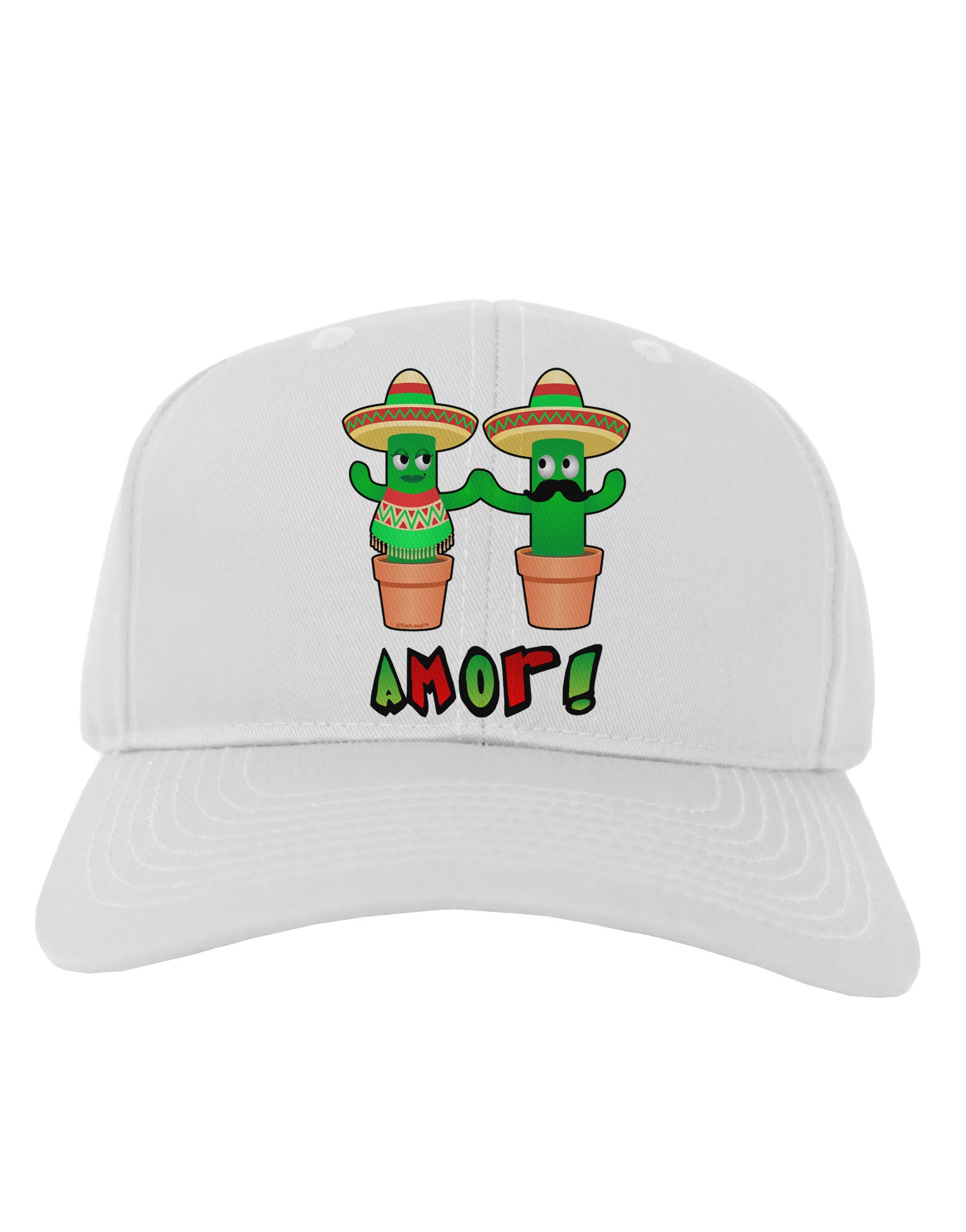 Fiesta Cactus Couple Amor Adult Baseball Cap Hat-Baseball Cap-TooLoud-White-One Size-Davson Sales