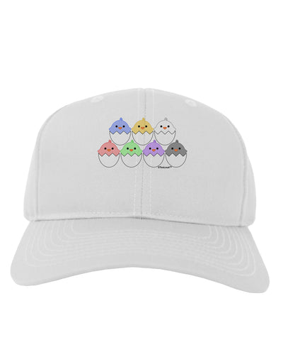 Cute Hatching Chicks Group Adult Baseball Cap Hat by TooLoud-Baseball Cap-TooLoud-White-One Size-Davson Sales