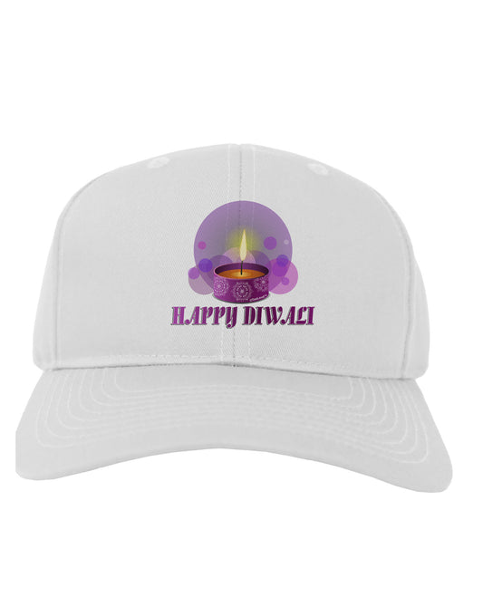 Happy Diwali Purple Candle Adult Baseball Cap Hat by TooLoud-Baseball Cap-TooLoud-White-One Size-Davson Sales