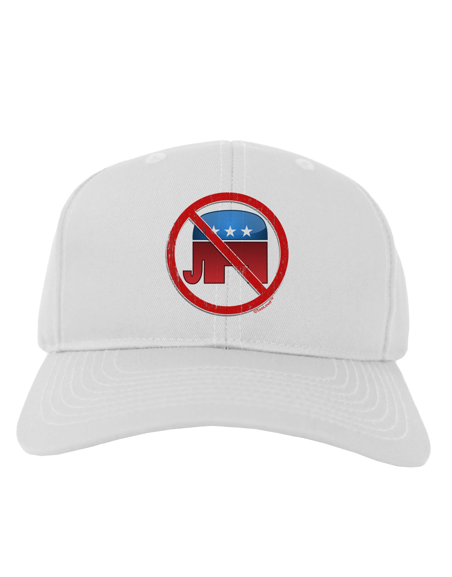 Distressed No Republicans Sign Adult Baseball Cap Hat-Baseball Cap-TooLoud-White-One Size-Davson Sales