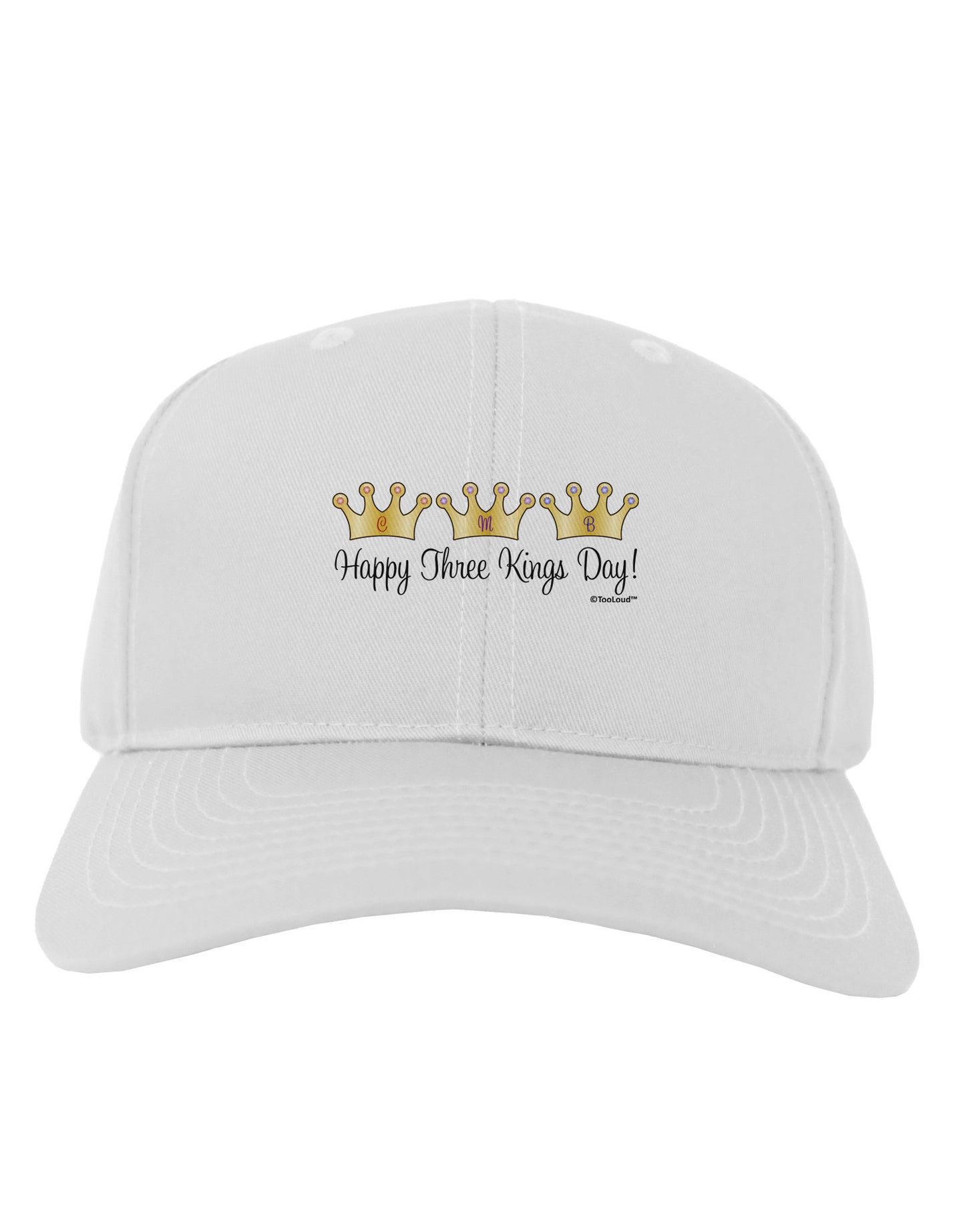 Happy Three Kings Day - 3 Crowns Adult Baseball Cap Hat by TooLoud-Baseball Cap-TooLoud-White-One Size-Davson Sales