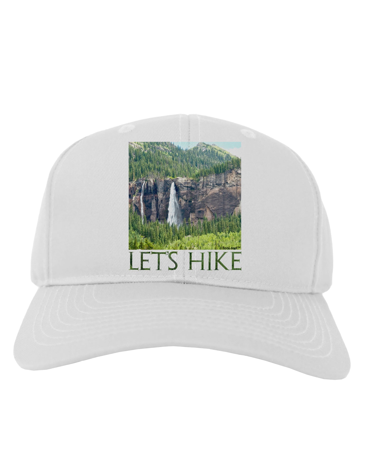 Beautiful Cliffs - Lets Hike Adult Baseball Cap Hat by-Baseball Cap-TooLoud-White-One Size-Davson Sales