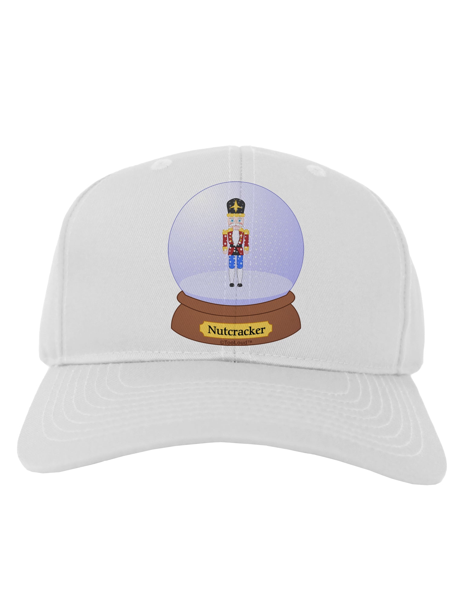 Nutcracker Snow Globe - Red Gold Black Adult Baseball Cap Hat by TooLoud-Baseball Cap-TooLoud-White-One Size-Davson Sales