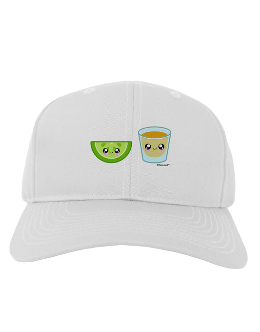 Cute Tequila Shot and Lime Wedge Adult Baseball Cap Hat by TooLoud-Baseball Cap-TooLoud-White-One Size-Davson Sales
