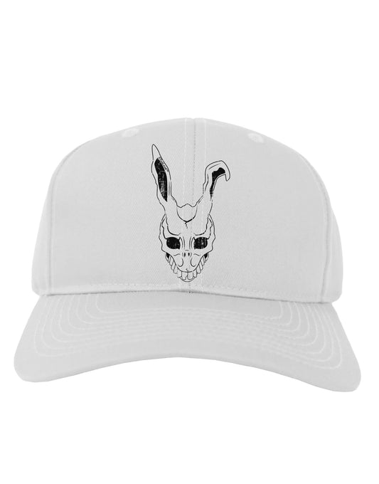 Scary Bunny Face White Distressed Adult Baseball Cap Hat-Baseball Cap-TooLoud-White-One Size-Davson Sales