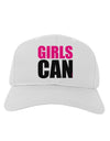 Girls Can Adult Baseball Cap Hat by TooLoud-Baseball Cap-TooLoud-White-One Size-Davson Sales