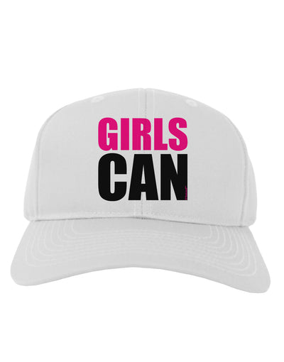 Girls Can Adult Baseball Cap Hat by TooLoud-Baseball Cap-TooLoud-White-One Size-Davson Sales