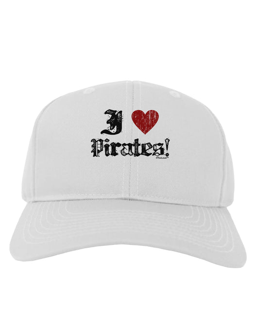 I Heart Pirates Adult Baseball Cap Hat-Baseball Cap-TooLoud-White-One Size-Davson Sales