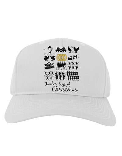 12 Days of Christmas Text Color Adult Baseball Cap Hat-Baseball Cap-TooLoud-White-One Size-Davson Sales