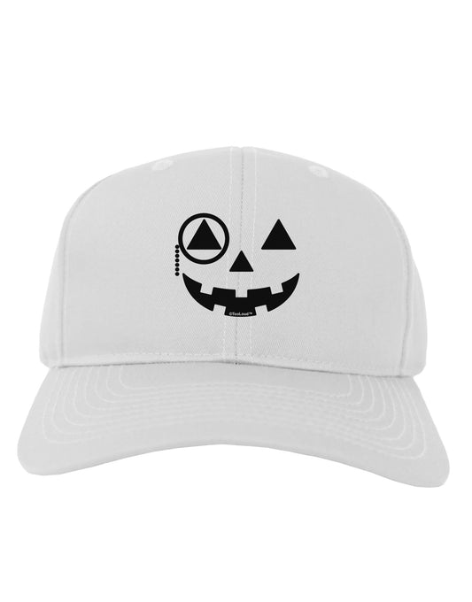 Monocle Jack-o-Lantern B-W Adult Baseball Cap Hat-Baseball Cap-TooLoud-White-One Size-Davson Sales