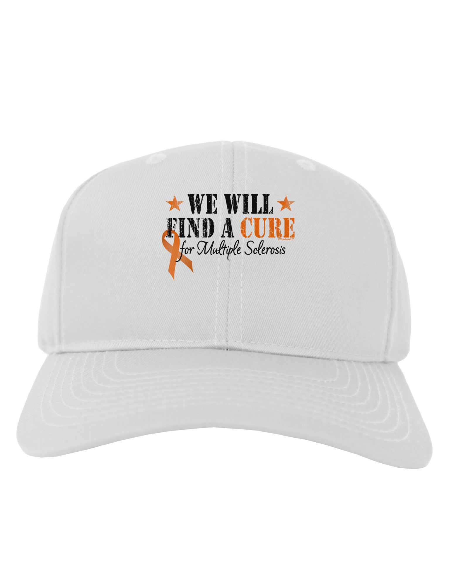 MS - We Will Find A Cure Adult Baseball Cap Hat-Baseball Cap-TooLoud-White-One Size-Davson Sales